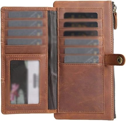 Men's Leather Wallets Men's Clutches Credit Cards Men's Money Bags Mobile Phones (Color : A Size : One Size)